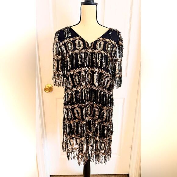 ZARA SEQUINED FRINGED DRESS - Picture 16 of 16